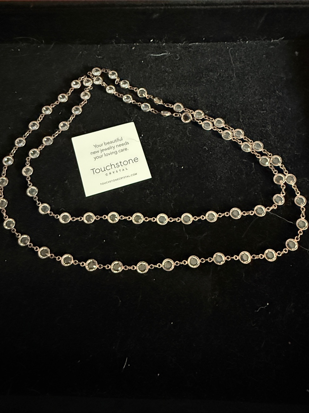 Touchstone crystal rose gold chanelle necklace